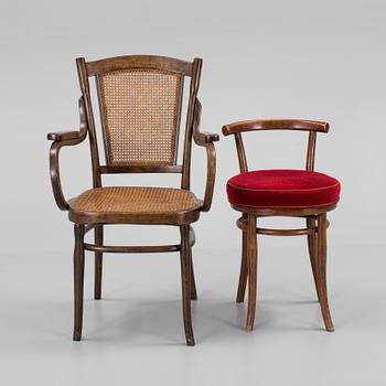 2 bentwood chairs, Jacob and Josef Kohn and Thonet, Wien, ca 1900.