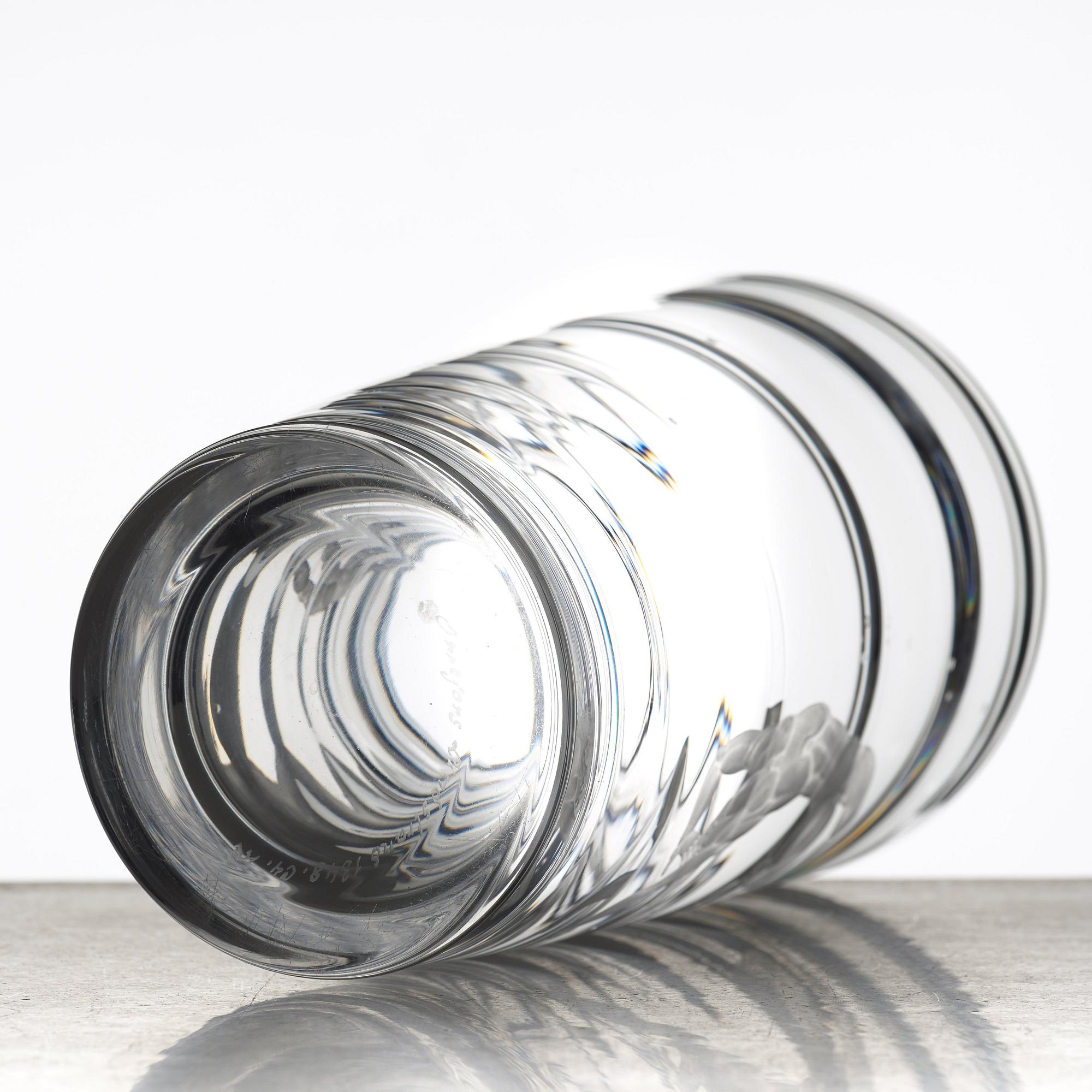 Vicke Lindstrand, an engraved "Pearl fisher" glass vase, Orrefors, Sweden 1956.