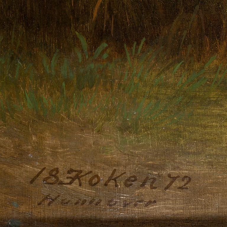GUSTAV KOKEN, oil on canvas, signed and dated Hanover 1872.