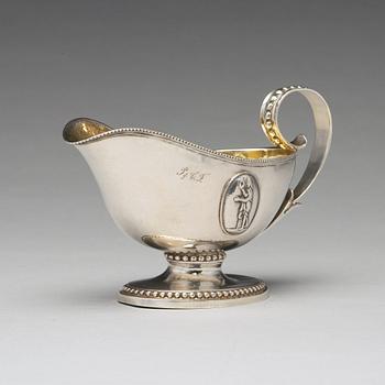 A Swedish 18th century parcel-gilt silver sauce-jug, mark of Johan Ekholm, Stockholm 1788.