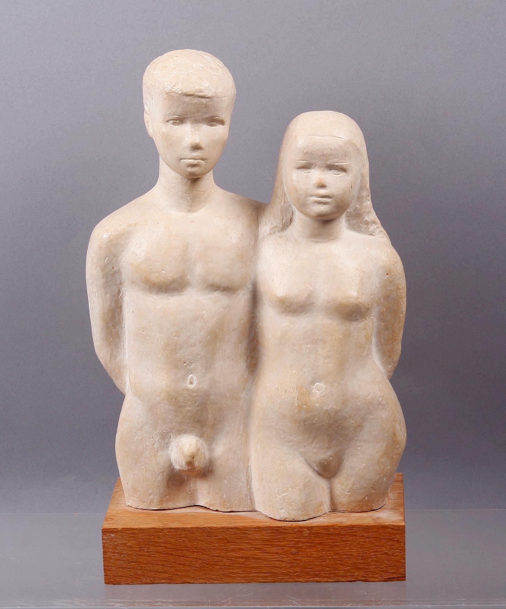 STIG BLOMBERG, skulptur, gips. Sign.