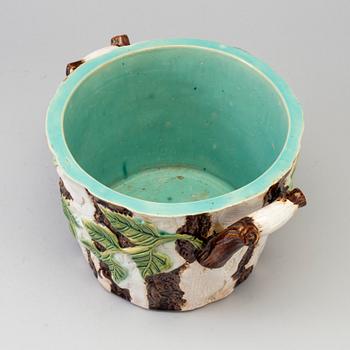 A FAYENCE HÖGANÄS FLOWER POT, 19th century.