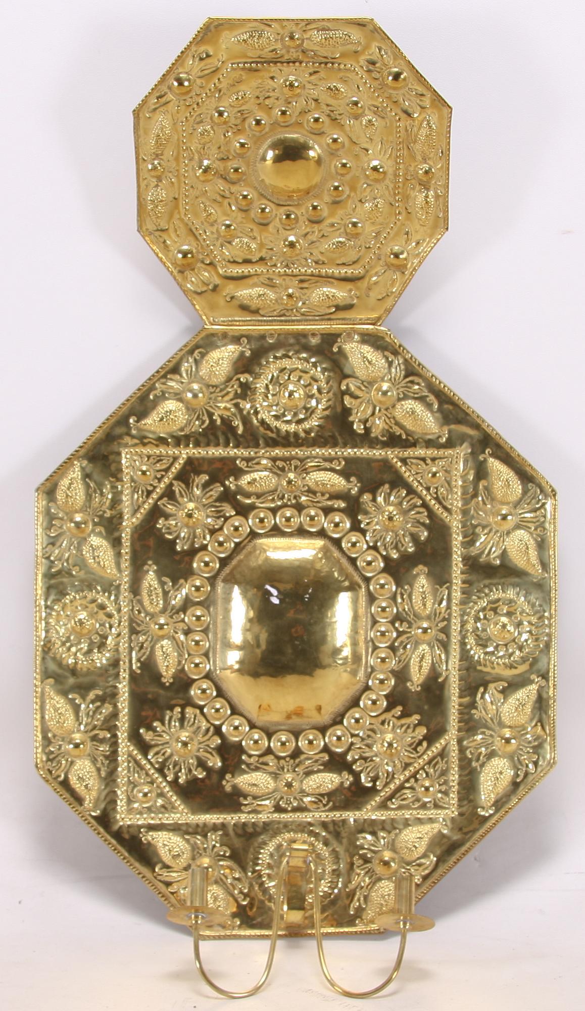 LJUSPLÅT, mässing, barockstil, 1800-tal.