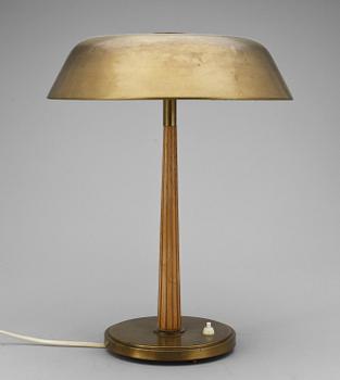 BORDSLAMPA, metall och trä, funkis, 1930-tal.