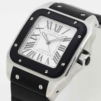 CARTIER, Santos 100, wristwatch, 38 x 38 mm.