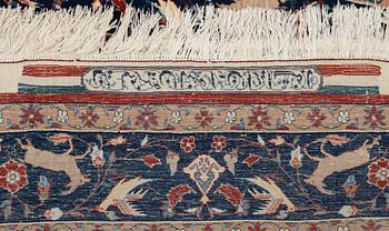 A RUG, semi-antique Esfahan, Seirafian, ca 169 x 108 cm (as well as a flat woven area at each end).