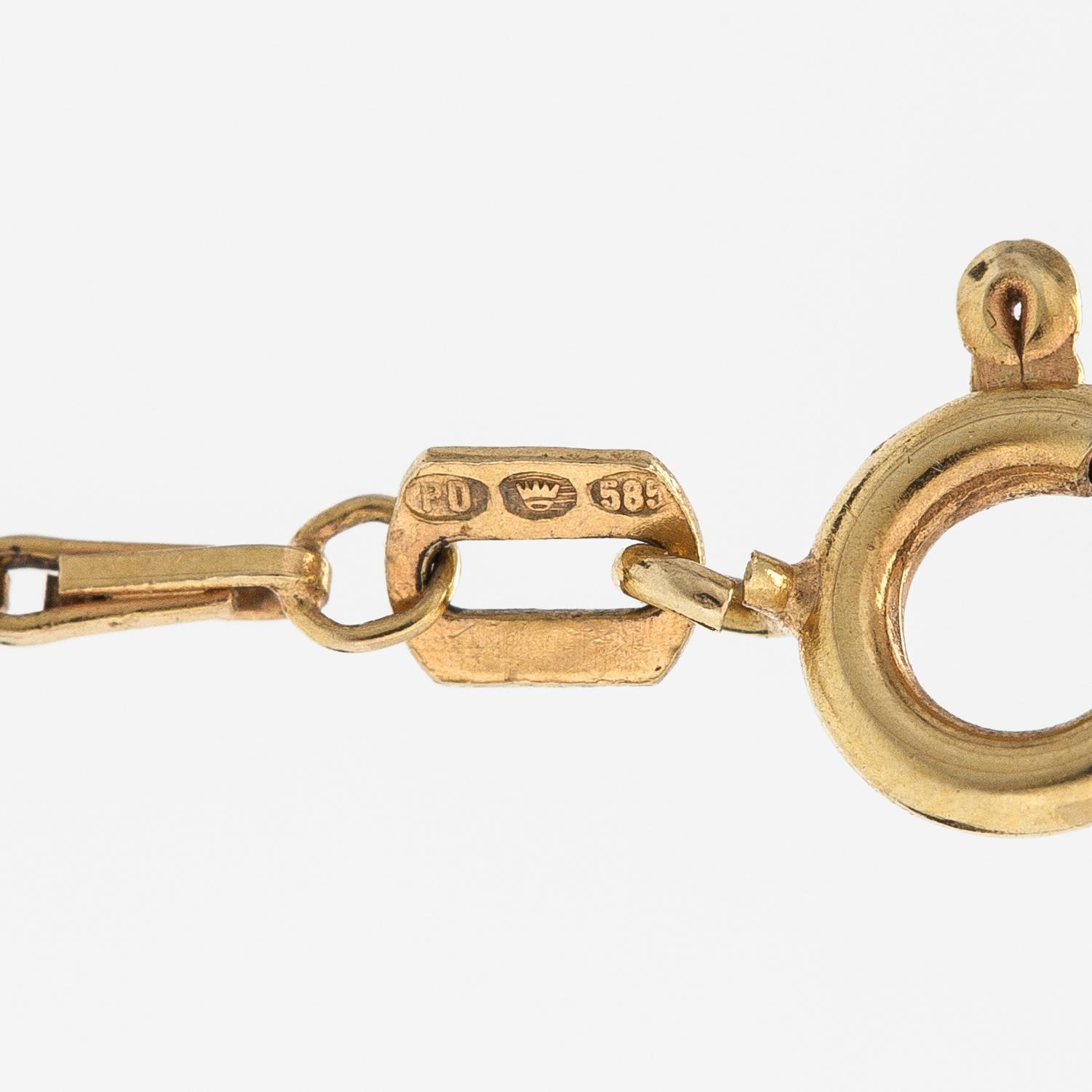 Halsband "Salt", 14K guld. Kalevala Koru, Helsingfors 1974.