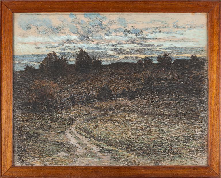 OLGA NYBLOM, charcoal and pastel, signed and dated -05.