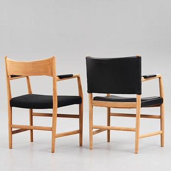 HANS J WEGNER, 2 chairs, "2 B", Plan Møbler, Denmark.