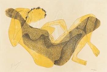 Henri Laurens, "Femme allongée au bras levé".
