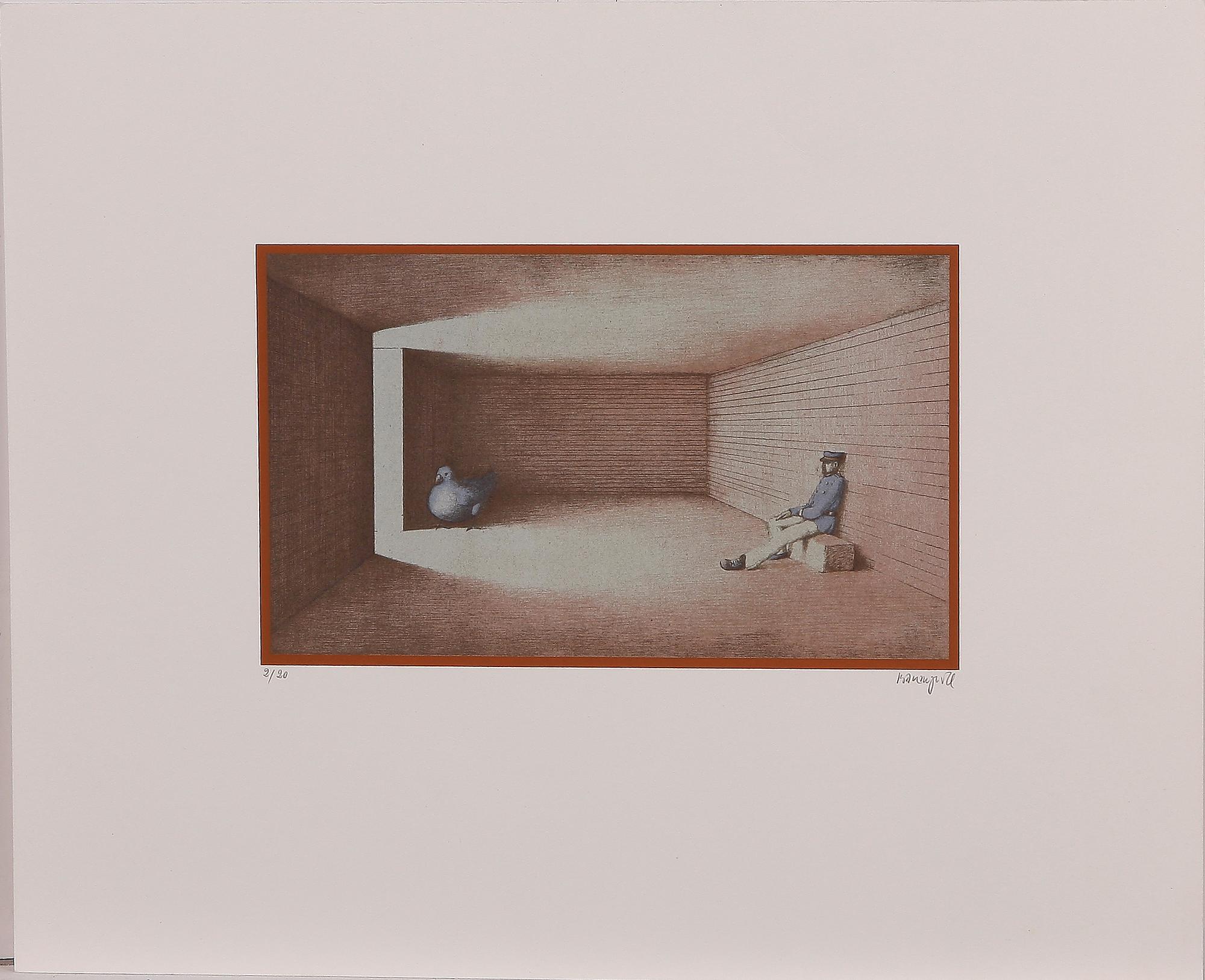 PAUL WUNDERLICH, mapp med 4 färglitografier samt 3 fotoseriegrafier av Karin Szekessy, sign o numr 14/60.