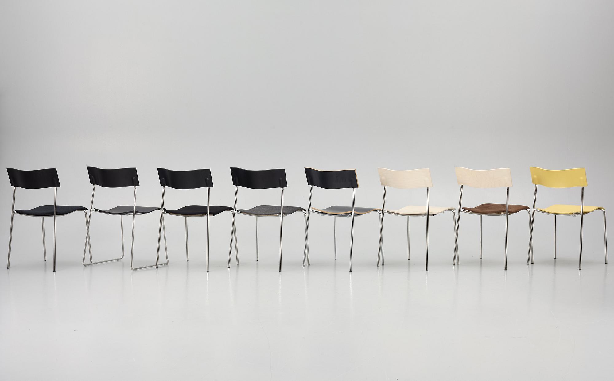 Johannes Foersom & Peter Hiort-Lorenzen, a set of eight 'Campus' chairs, Lammhults, after 1992.