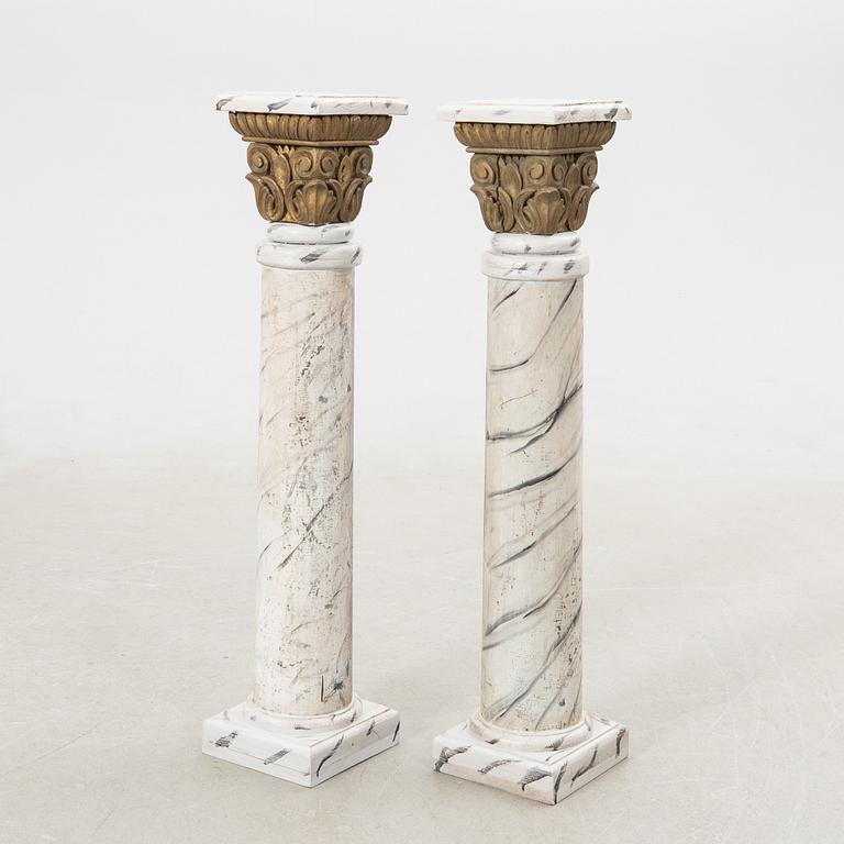 Pedestals, a pair, first half/mid 20th century.