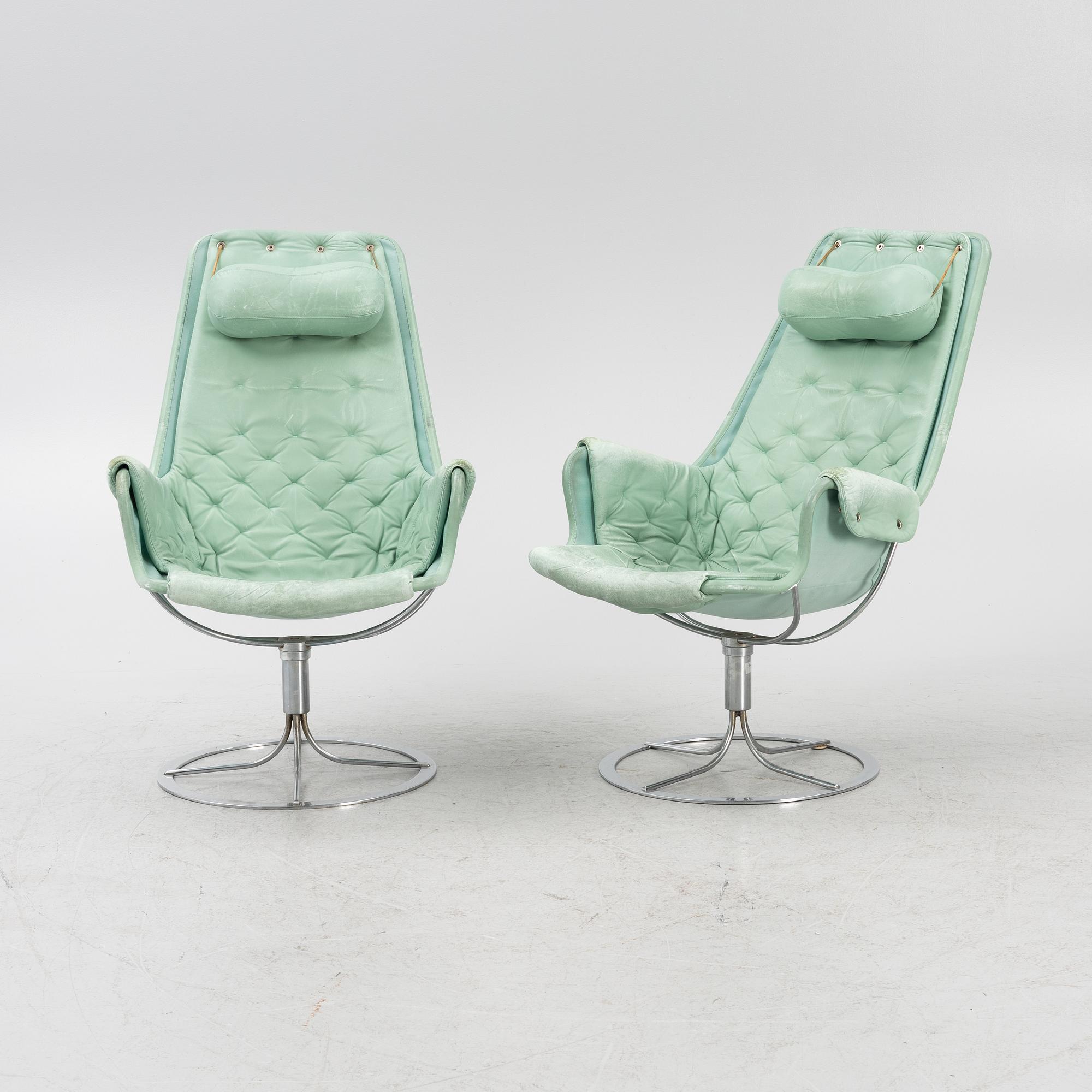 Bruno Mathsson, fåtöljer, ett par, "Jetson", Dux, 1900-talets slut.