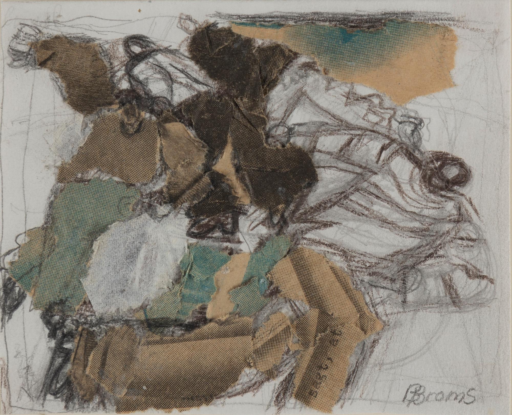 BIRGIT BROMS, collage on paper, signed.