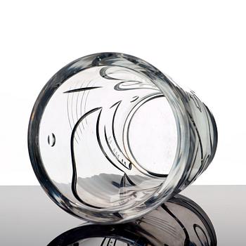 Vicke Lindstrand, a polished glass vase, Orrefors, Sweden 1930's.