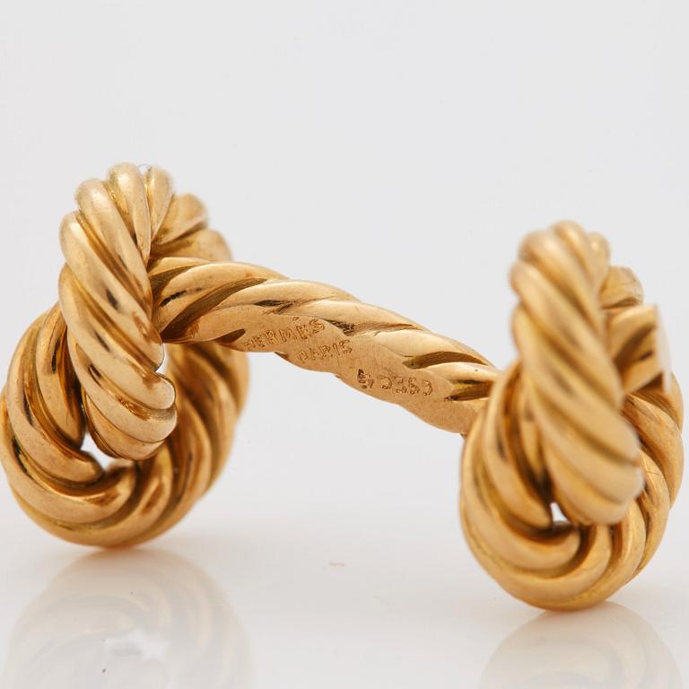 A pair of 1950/60's 'Cordage Noued' cuff-links by Hermès.