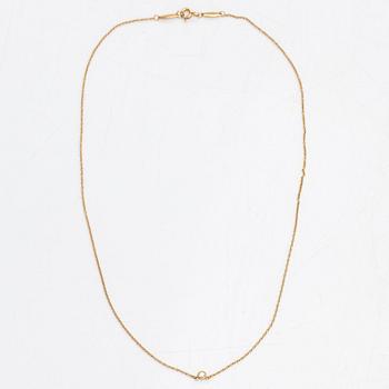 Tiffany & Co, Elsa Peretti, collier, 18K guld med en briljantslipad diamant ca 0.05 ct.