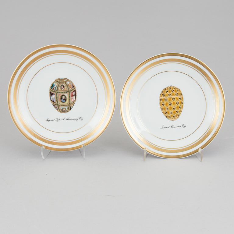 Four porcelain small dishes "Fabergé" from Limoges France.