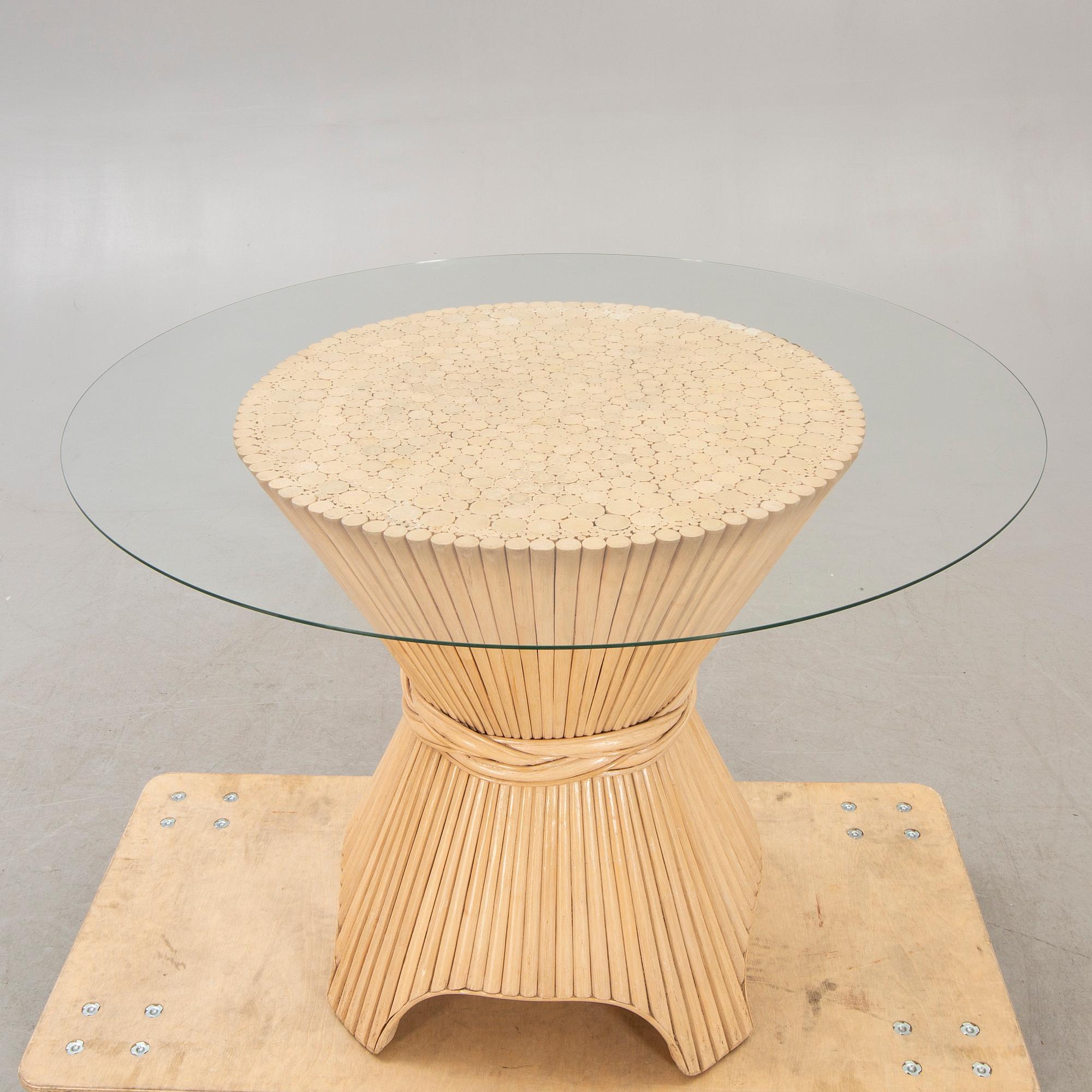 A bamboo dining table ascribed John Mcguire, 1970s.