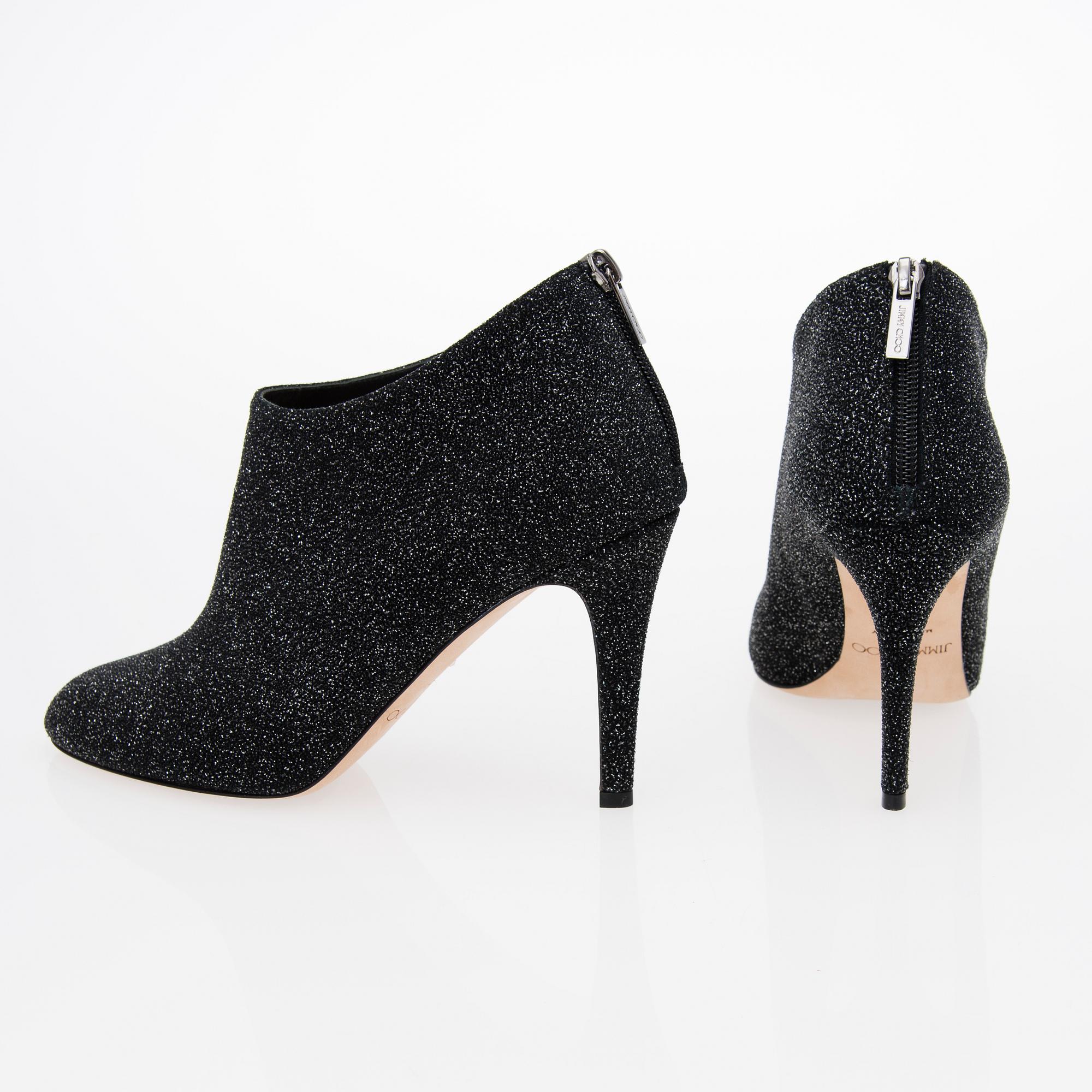 High Heel Glitter Ankle Boots, size 39.