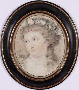 Giovanni Battista Cipriani, tillskriven, Porträtt av ung kvinna.