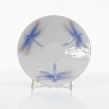 Alf Wallander, 10 coffee cups with saucers, "Dragonfly", Rörstrand, Art Nouveau.