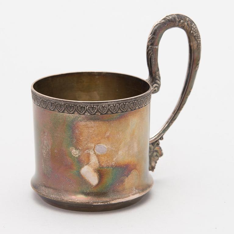 TEAGLAS HOLDER, silver, Moscow, Vasili Andreev 1908-17.