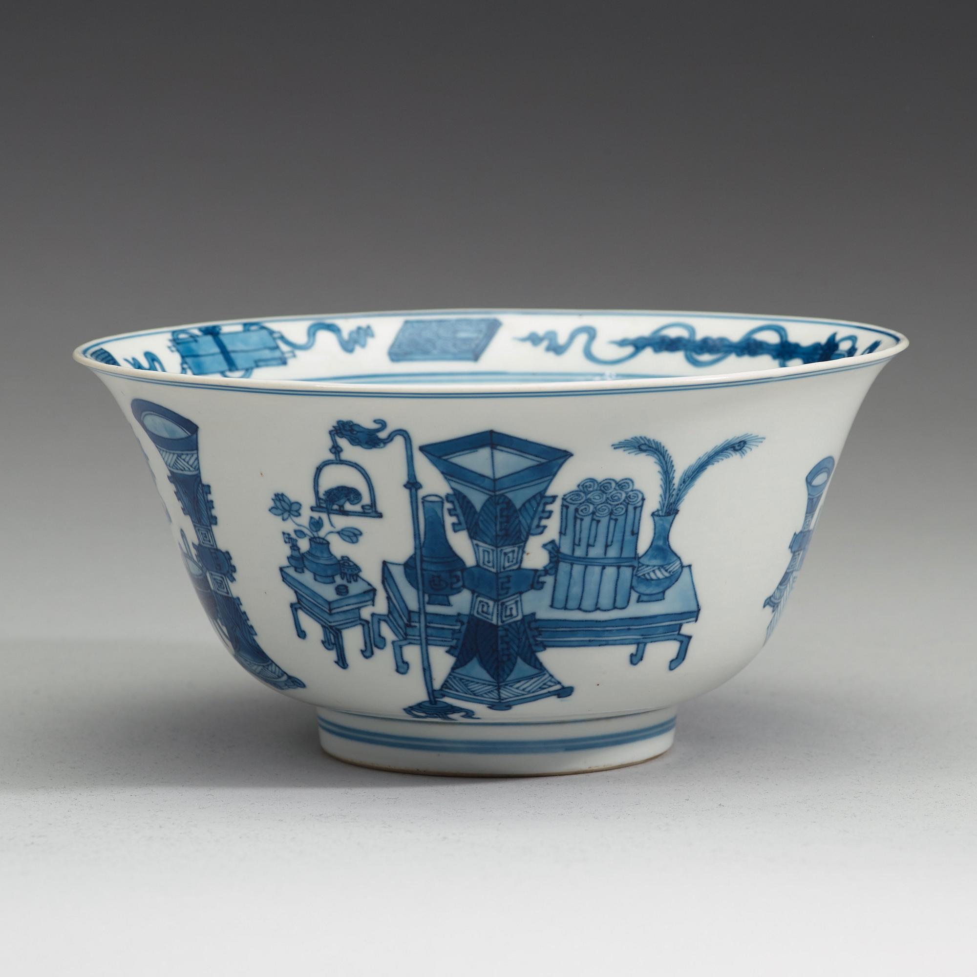 SKÅL, porslin. Qingdynastin, Kangxi (1662-1722).