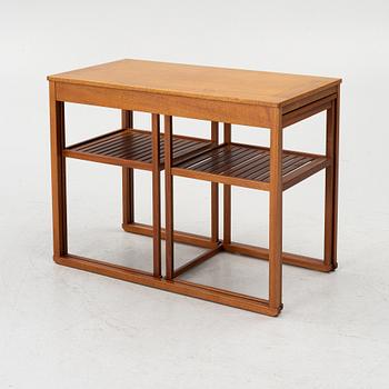 Carl Malmsten, Nest of tables, 3 pieces, “Släden”, jubilee model, 1988, no. 157.