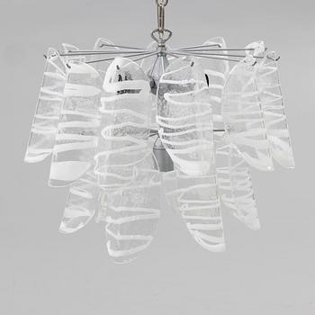 Ceiling lamp, Probably Mazzega, Murano, Italy, second half of the 20th century.