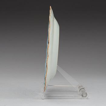 A blue and white armorial dish, Qing dynasty, Qianlong (1723-35).