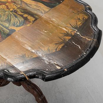 A transitional drop-leaf table, mid 18th Century.