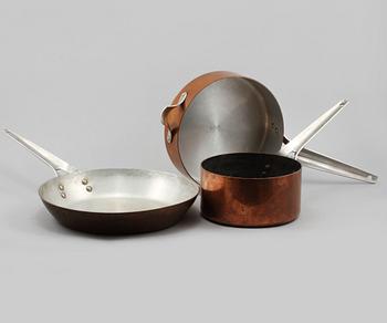 TRAKTÖRPANNA, STEKPANNA och KASTRULL, Henning Koppel för Georg Jensen, 1900-talets andra hälft.