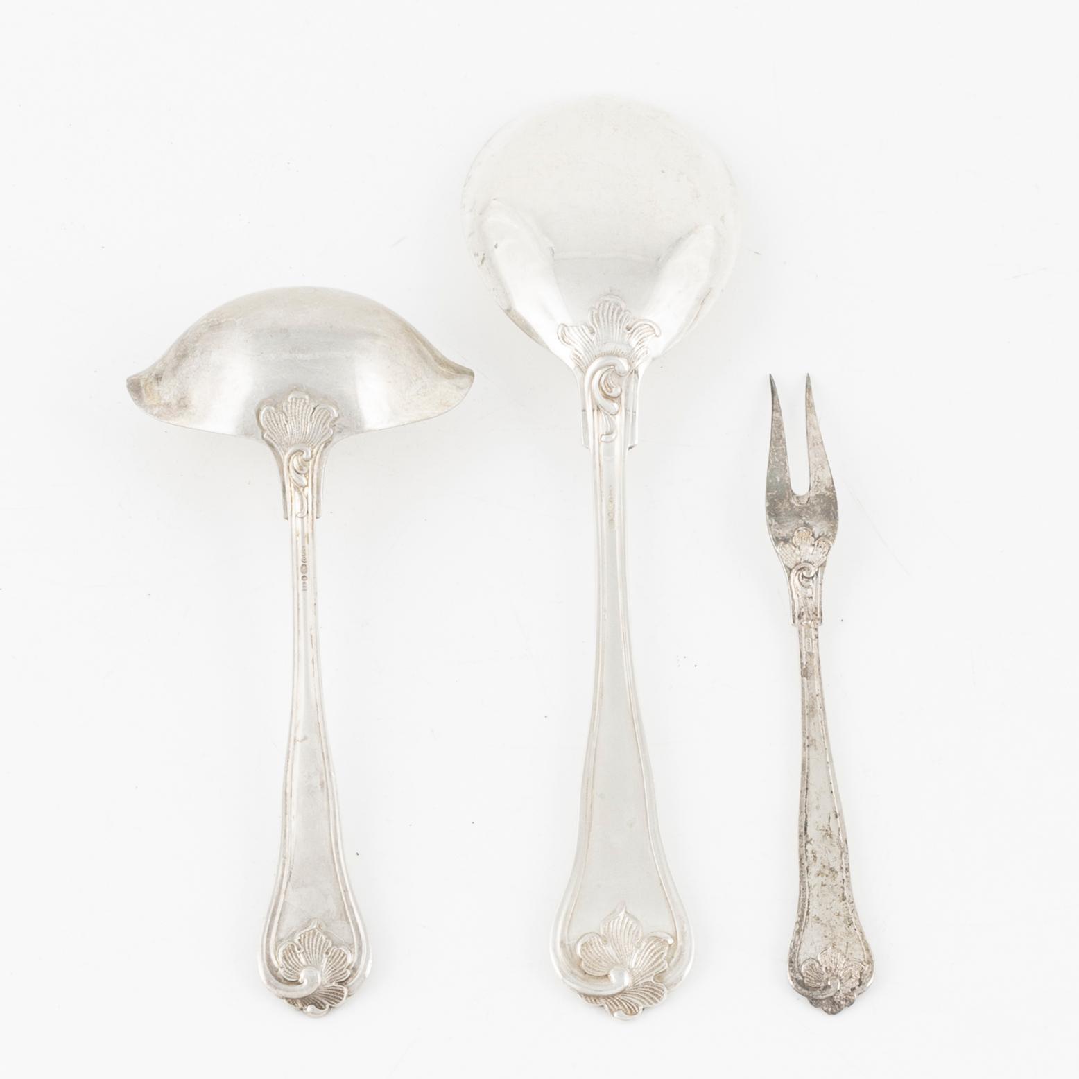 Bestickservis, silver, 116 delar, mestadels ECE, Cederins Guld AB, Örebro 1945.