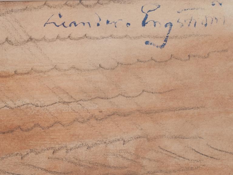 LEANDER ENGSTRÖM, blandteknik, signerad.