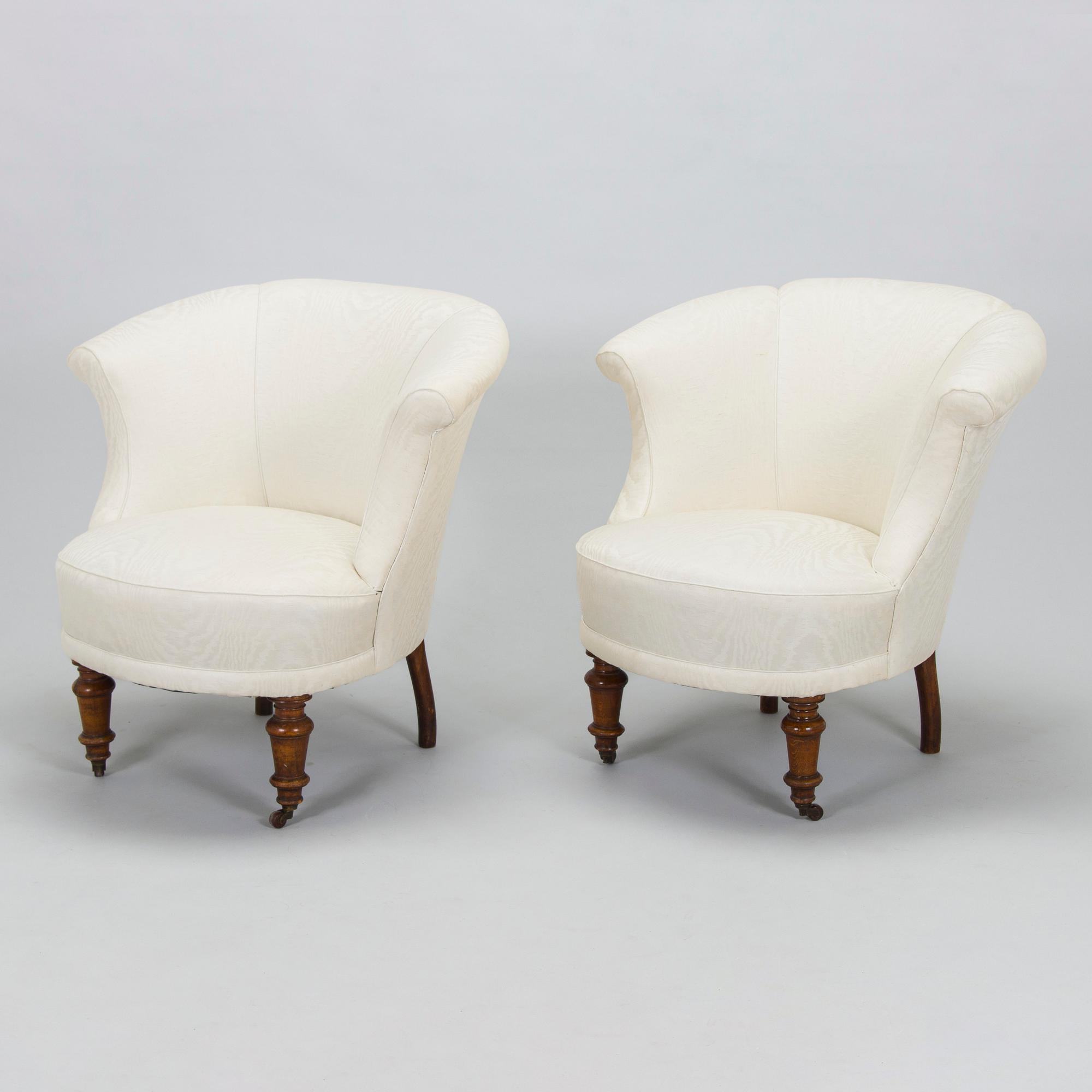 A pair of armchairs, late 19th century.
