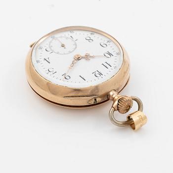 Pocket watch, 14K gold, 34 mm.