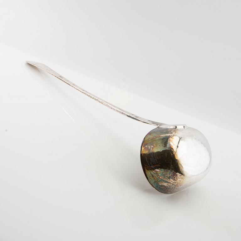 Jan-Eve Stengård, fire bowl with ladle sterling silver Visby 1979.