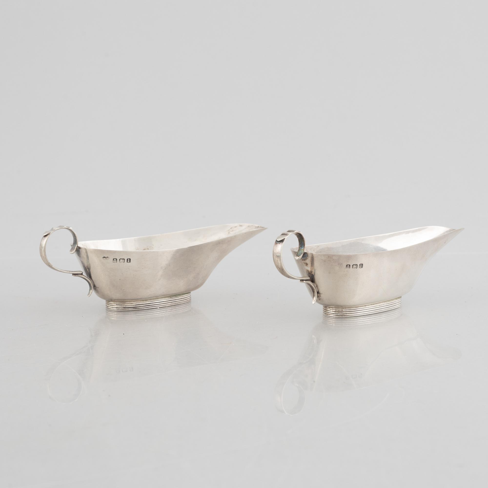 Såssnipor, två stycken, silver, Williams, Birmingham 1910.