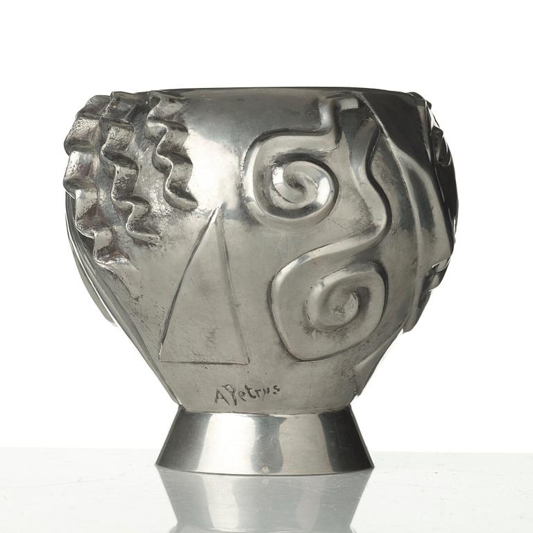 Anna Petrus, a pewter vase 'The Profile vase', Svenskt Tenn, Stockholm 1960.