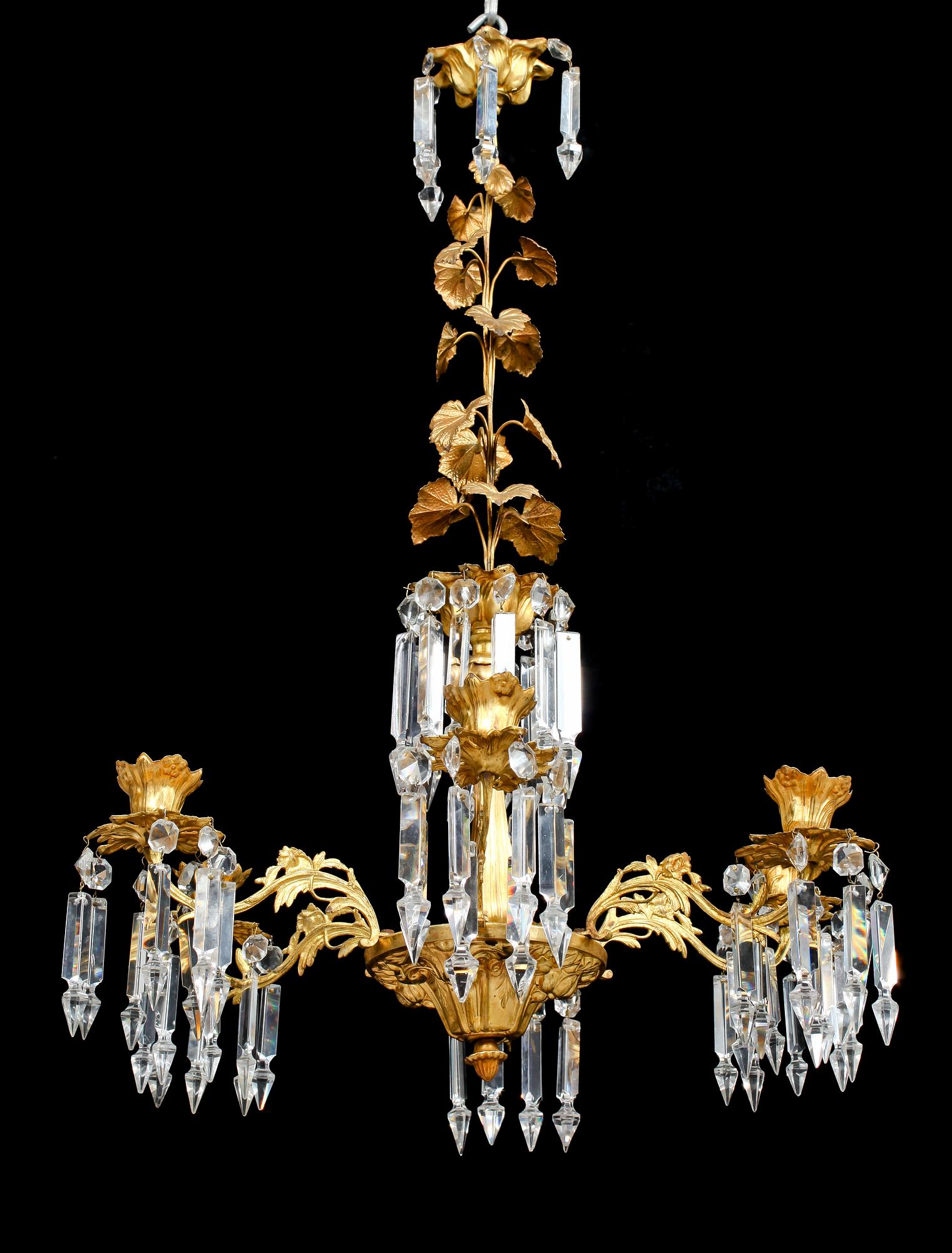 LJUSKRONA, nyrokoko, 1800-talets slut. Höjd ca 76 cm.