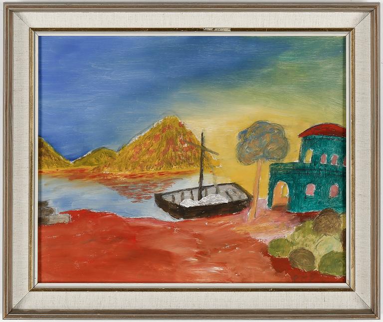 PRIMUS MORTIMER PETTERSSON, olja på masonitpannå, signerad.