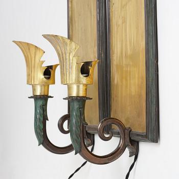 A pair of Swedish Grace wall lamps, 1920s-30s.