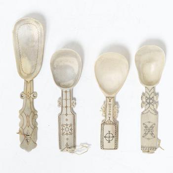 Four spoons, Sámi craftsmanship.