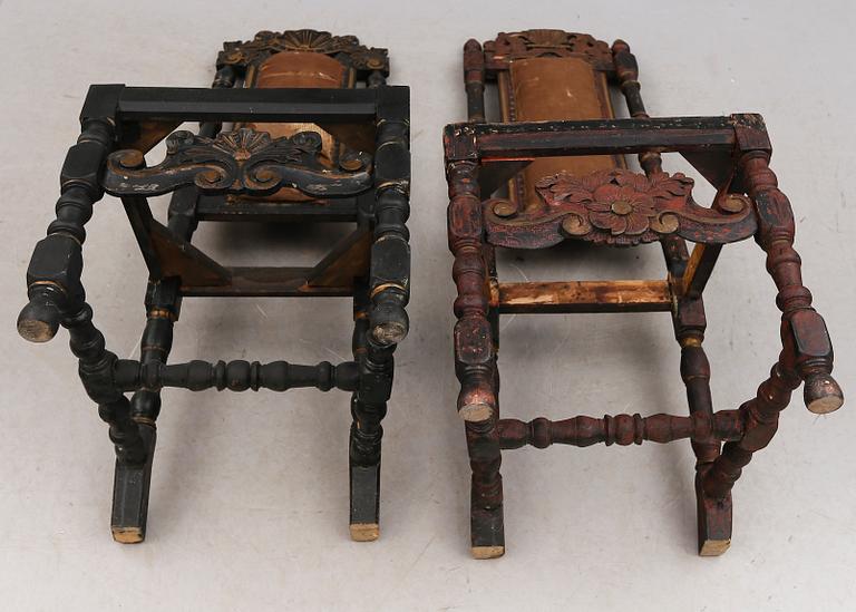 STOLAR, 2 st snarlika, barock, 1700-tal.