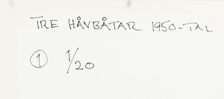 Åke Lange, "Tre håvbåtar", 1950s.