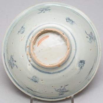 SKÅL, porslin, Sydostasien, troligen 15/1600-tal.