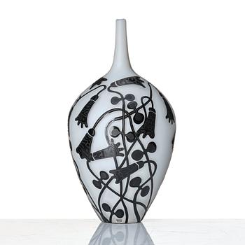 Olle Brozén, a cameo glass vase, Kosta Boda, ed. 8/30.