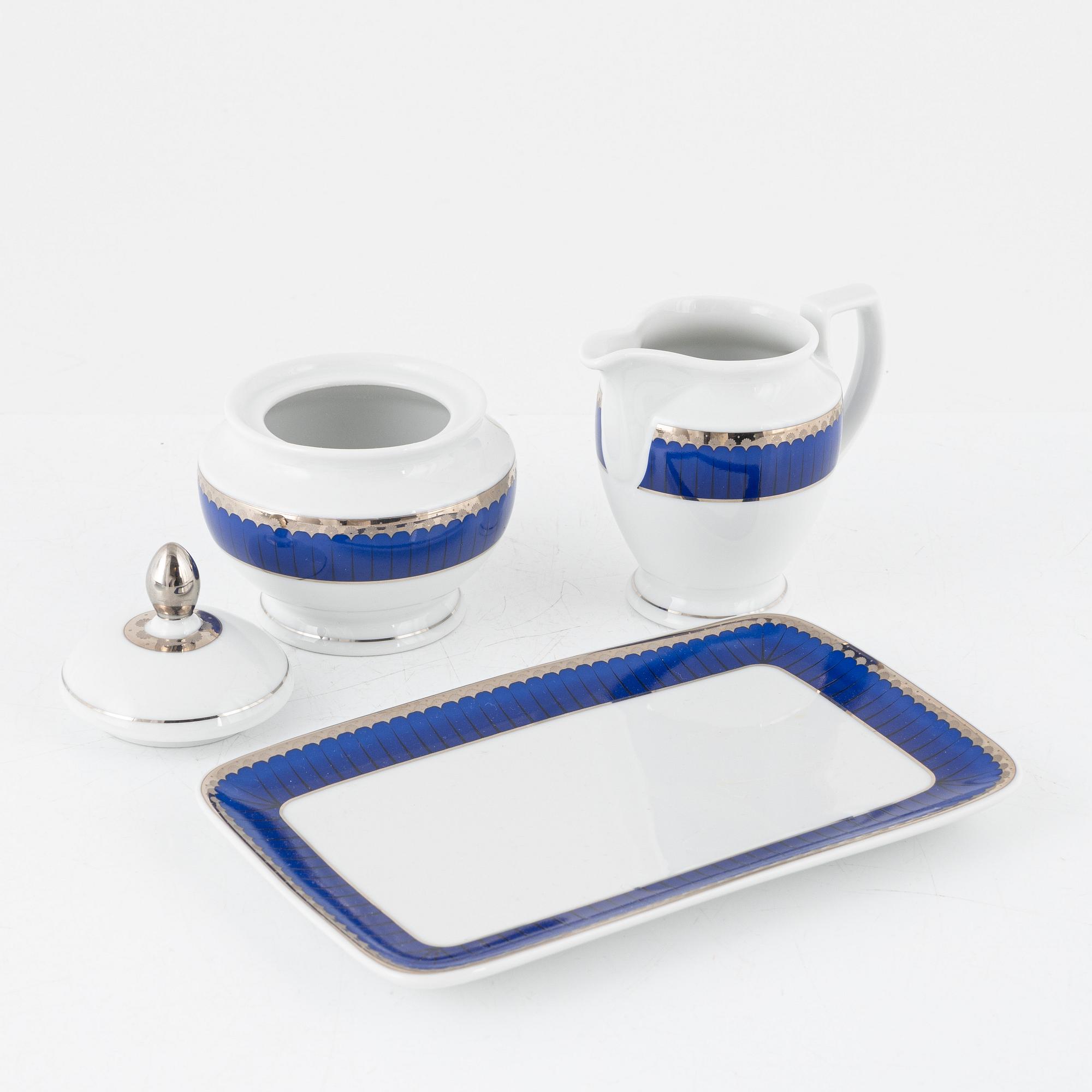 Sigvard Bernadotte, a 30-piece coffee service, 'Millenium/Marianne", Christineholm, Fyklöver.